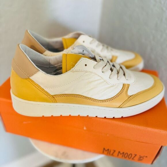 Miz Mooz Veronica Leather Sneaker Lightweight Yellow/White Size 10‎ Euro 41, NWT - Picture 10 of 17